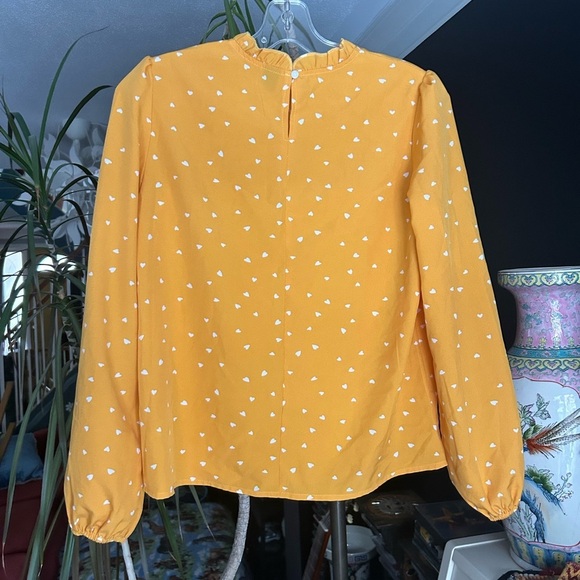 SHEIN Yellow Heart Print Blouse Size XS - Picture 4 of 14